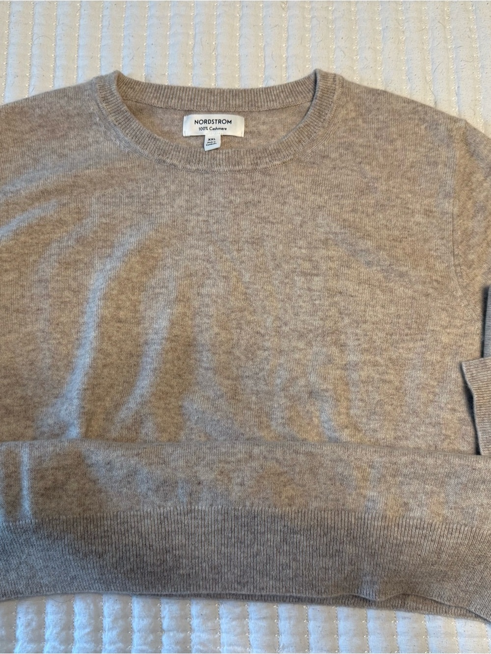 Nordstrom Men’s Beige Crewneck Cashmere Sweater